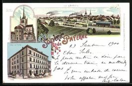 Litho Payerne, Hotel de l'ours, Église 