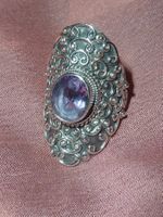 bague en argent taille 59 avec pierre améthyste neuf femme
