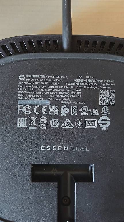 Hewlett Packard Docking station: Dockingstation HP G5 Essential USB-C, 10 Ports – Usato da Guntershausen venduto da subaru-555 3