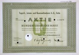 Teppich-, Leinen- und Baumwollweberei AG, Fulda - 1953