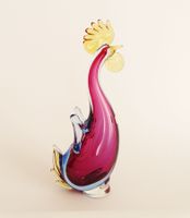 Glas Hahn / Gockel – Tschechoslowakei – Vintage Glasfigur