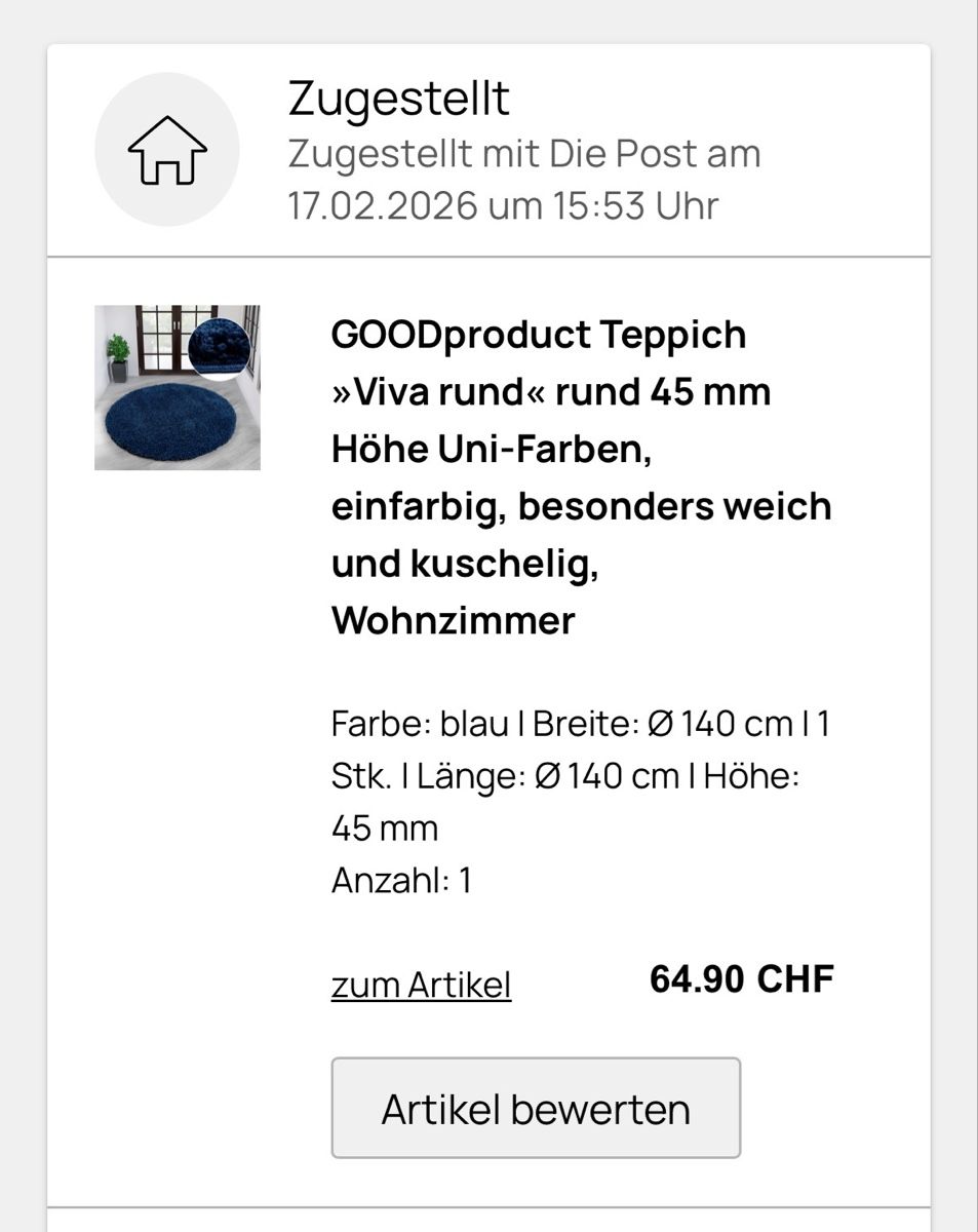 Tappeti: Teppich rund blau, neu – Nuovo e nell'imballaggio originale da Männedorf venduto da Ewallstreet 5