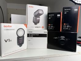 Sony A7 IV Top-Set inkl. Objektiven & Blitzen