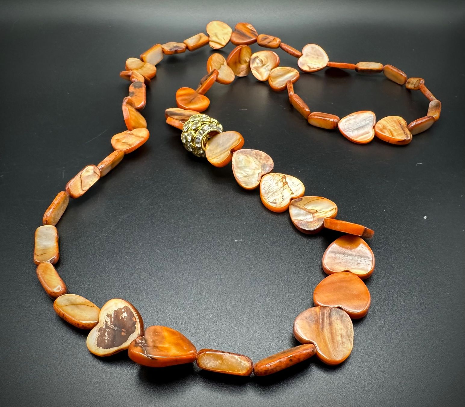 Catenine: Orange/braune Perlmutt Halskette – Nuovo (secondo la descrizione) da Lamone venduto da LaCantinaMagica 4