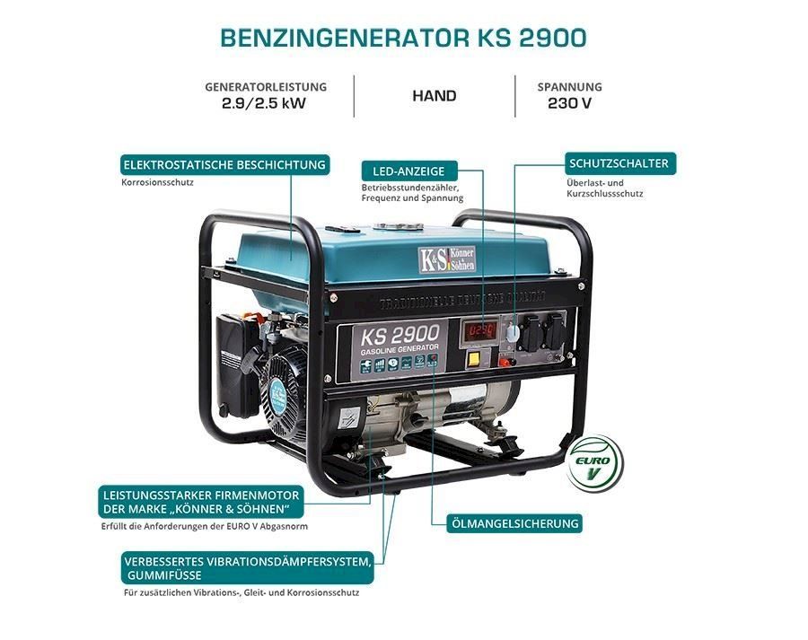 Generatori di corrente: K&S KS 2900 Benzin-Generator 2.9kW – Nuovo e nell'imballaggio originale da Bottighofen venduto da zaap 8