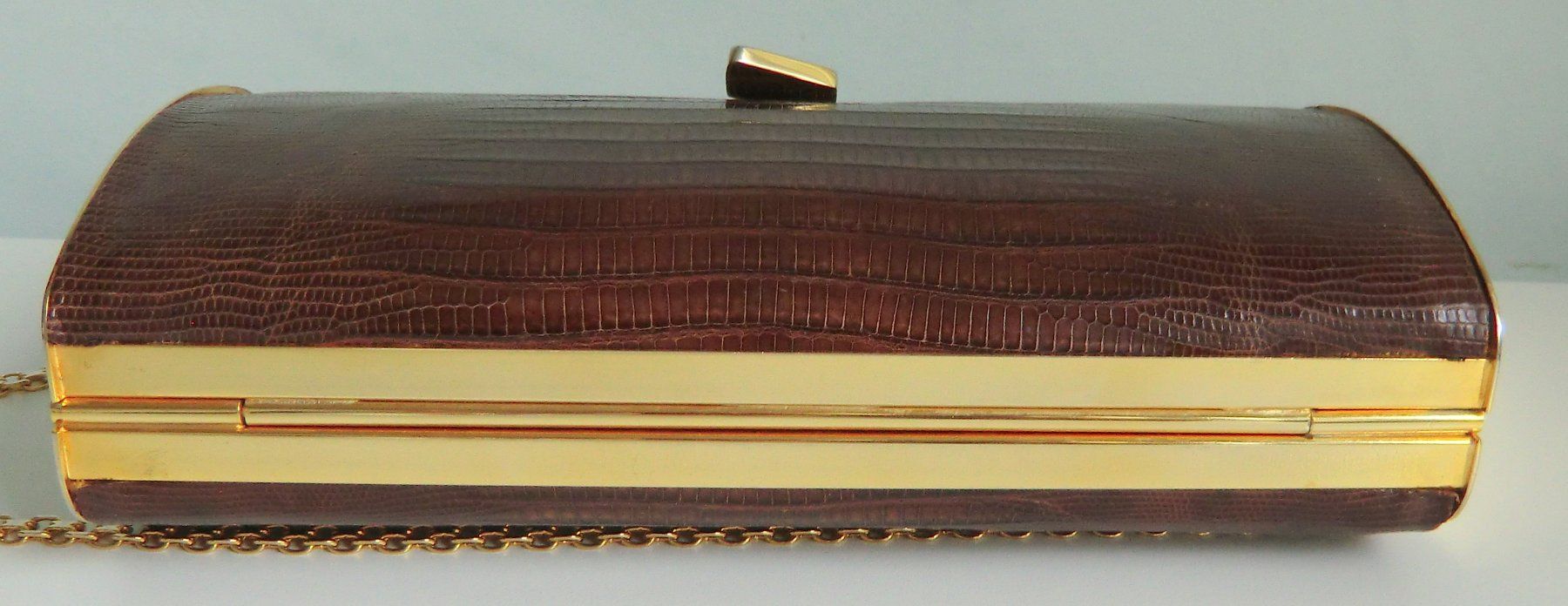 Taschen für Damen: Pochette vintage marron en lézard – Gebraucht aus Zürich von Libraco 2