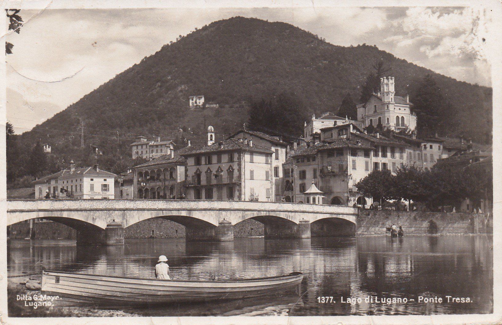 Ansichtskarten: AK - Ponte Tresa - gel. 3.10.1945 – Gebraucht aus Fribourg von schnalla92