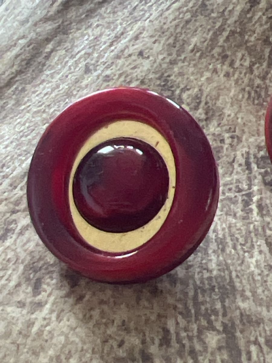 Orecchini pendenti & Orecchini a lobo: Vintage Clipohrringe, rot-goldfarben – Usato da Seon venduto da Sunny-Schmuck78 1