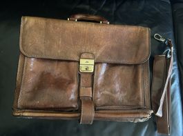 Alte Ledertasche Aktentasche 