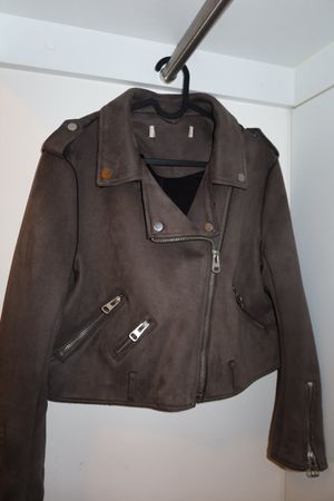 Damen Jacke in Wildleder Optik, grau, Grösse L guter Zustand