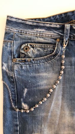 Hosenkette Grau/Silber