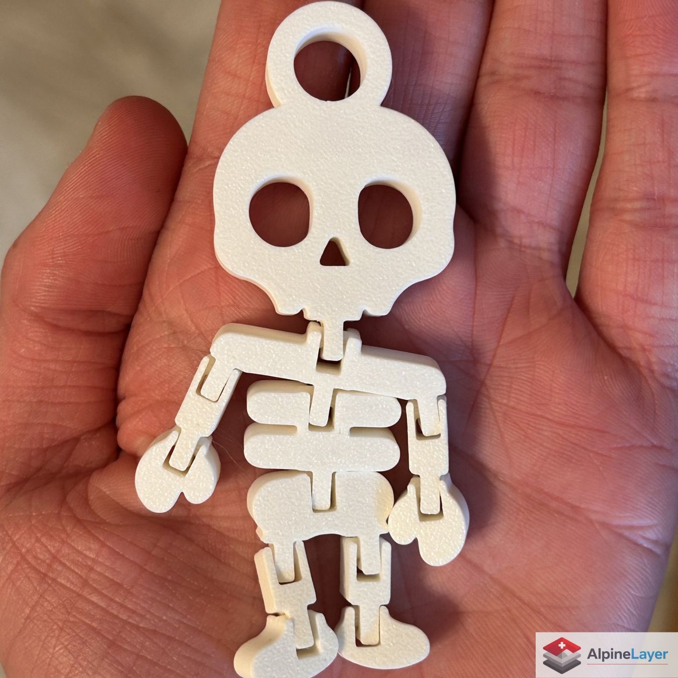 Portachiavi: Flexi Skeleton Mini 3D Printed Figure White – Nuovo (secondo la descrizione) da Losone venduto da AlpineLayer 1