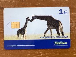 Privat Telefonkarte Spanien. Giraffen