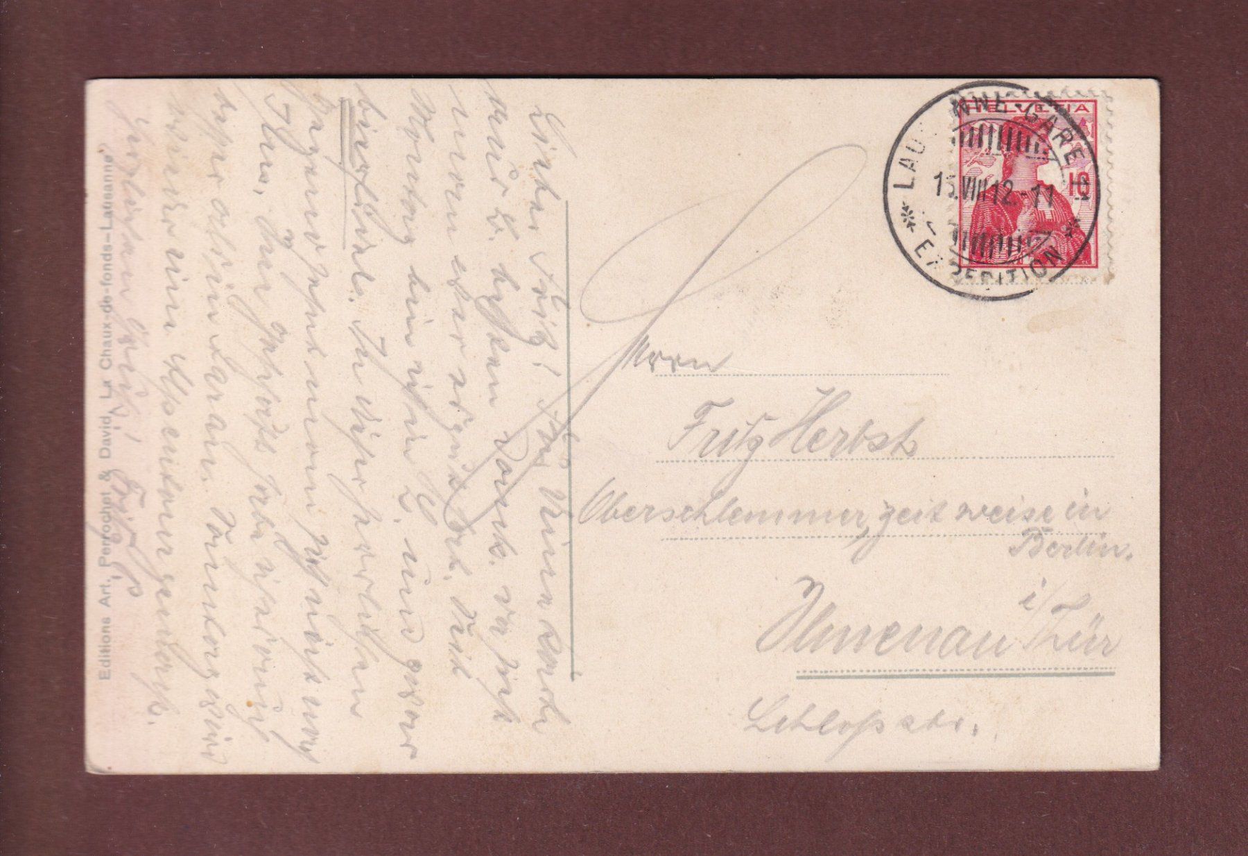 Cartoline postali: LAUSANNE - Cathédrale - 1912 – Usato da Pully venduto da nicecards-shop 1