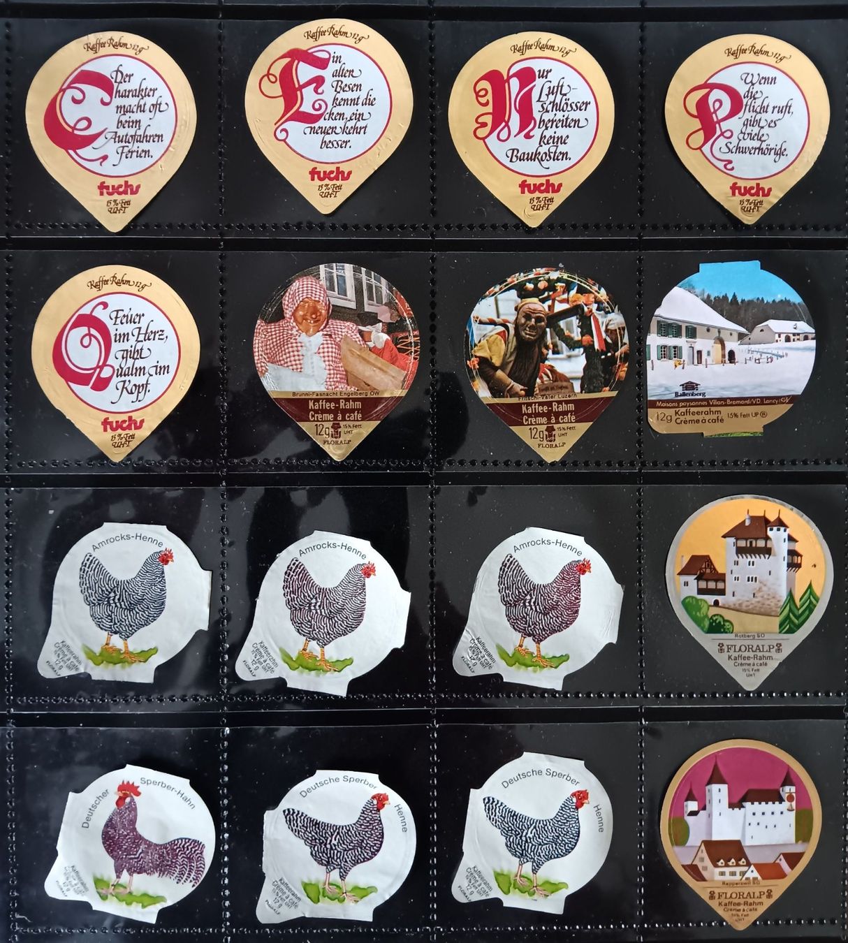 Kaffeerahmdeckel: Fehldrucke aus diversen Serien – Gebraucht aus Matzingen von zingana