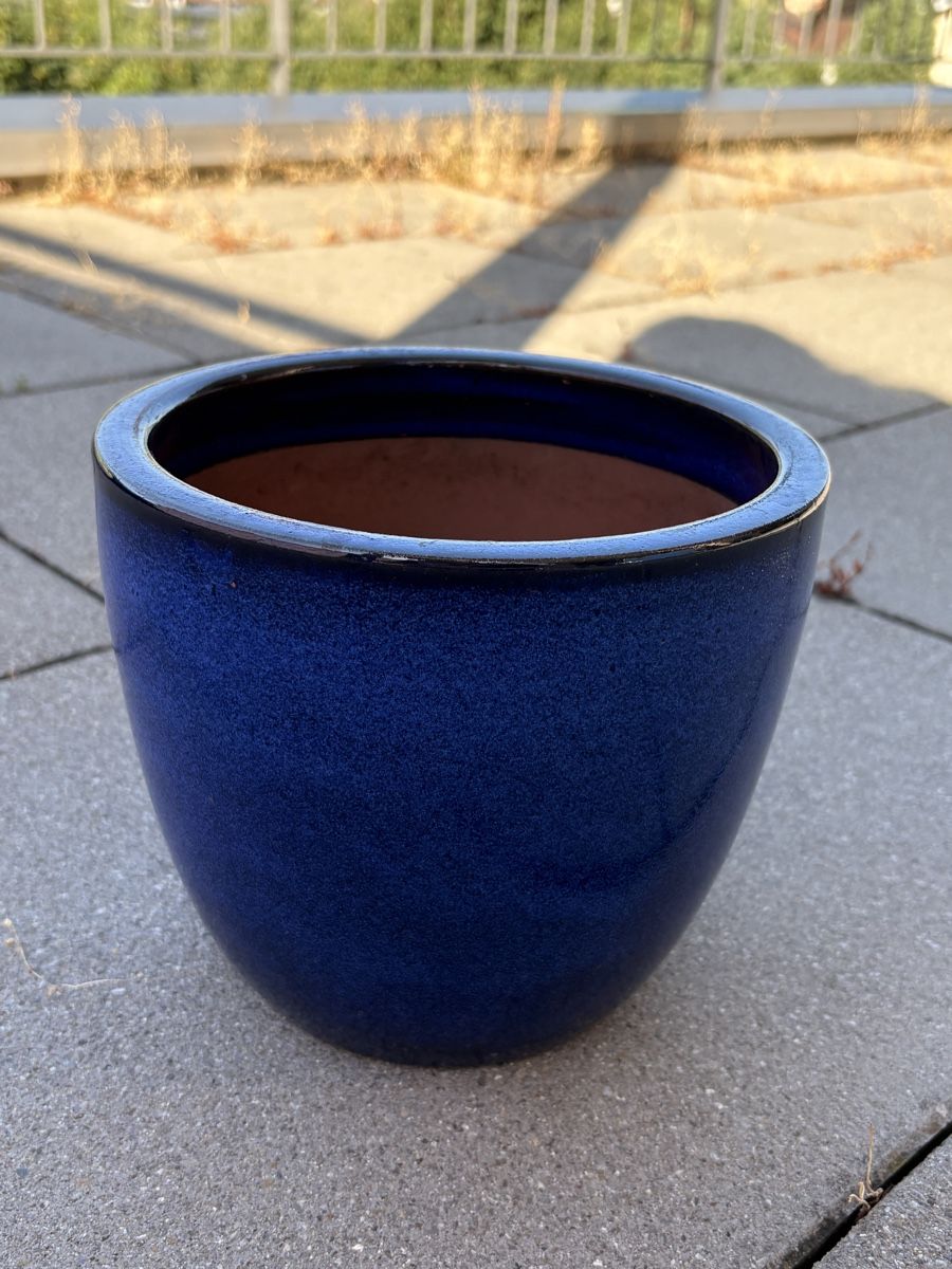 Blumentöpfe: 4 blaue Blumentöpfe – Gebraucht aus Siebnen von SienaJoana