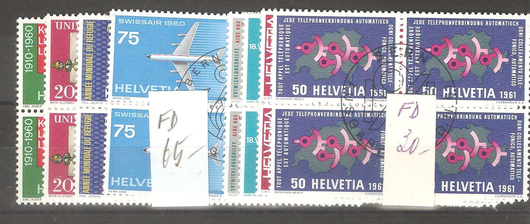 Alle Briefmarken: 351/ 375/8 B/4 ET 1er jour – Gebraucht aus Lausanne von Whorvath