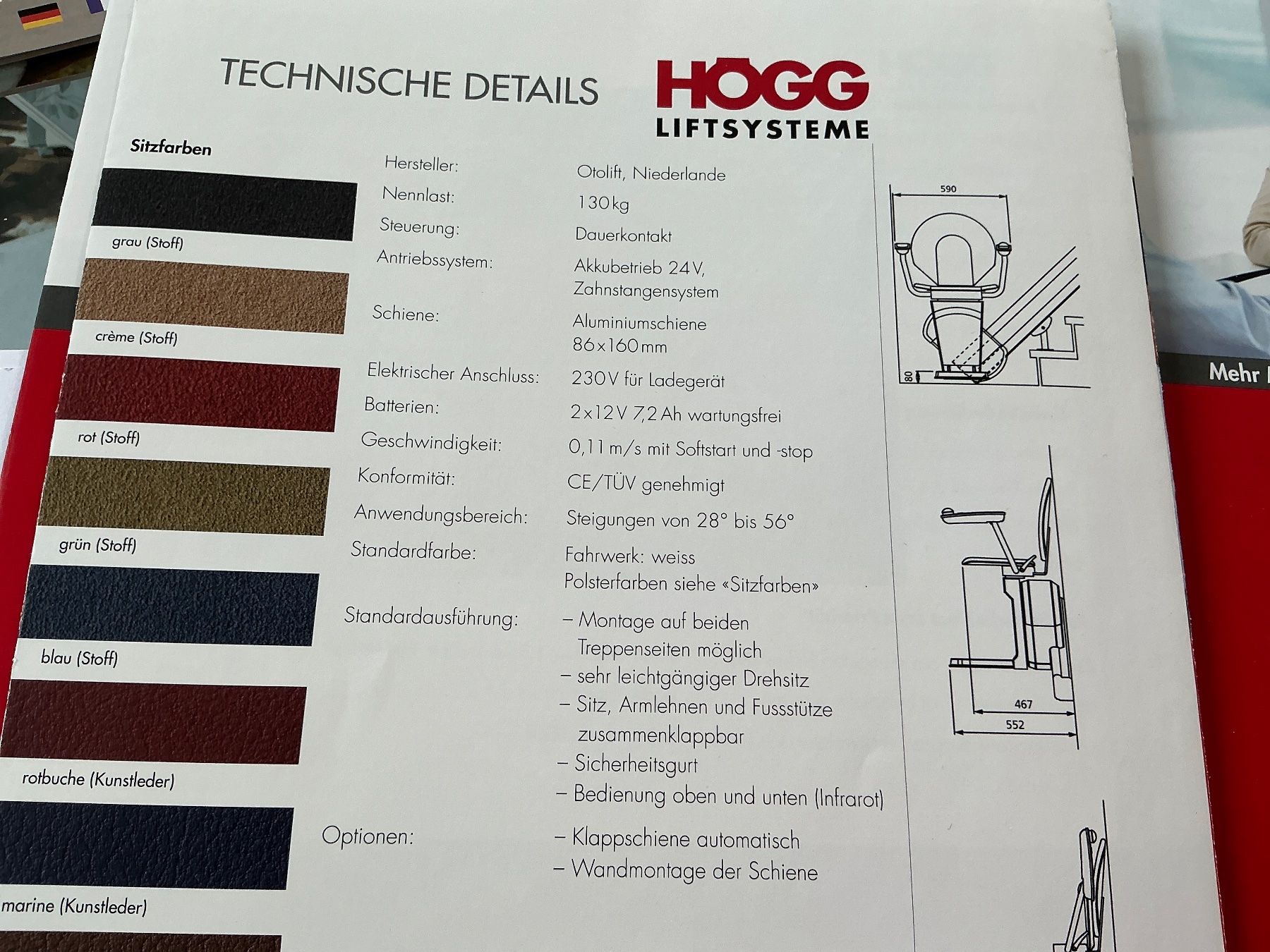 Scale: Treppenlift, über eine Etage, Högg – Usato da Moerschwil venduto da Corsica61 4
