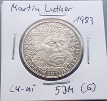DEUTSCHLAND - BRD 1983 - 5 DM (G) -  MARTIN LUTHER - UNZIR.