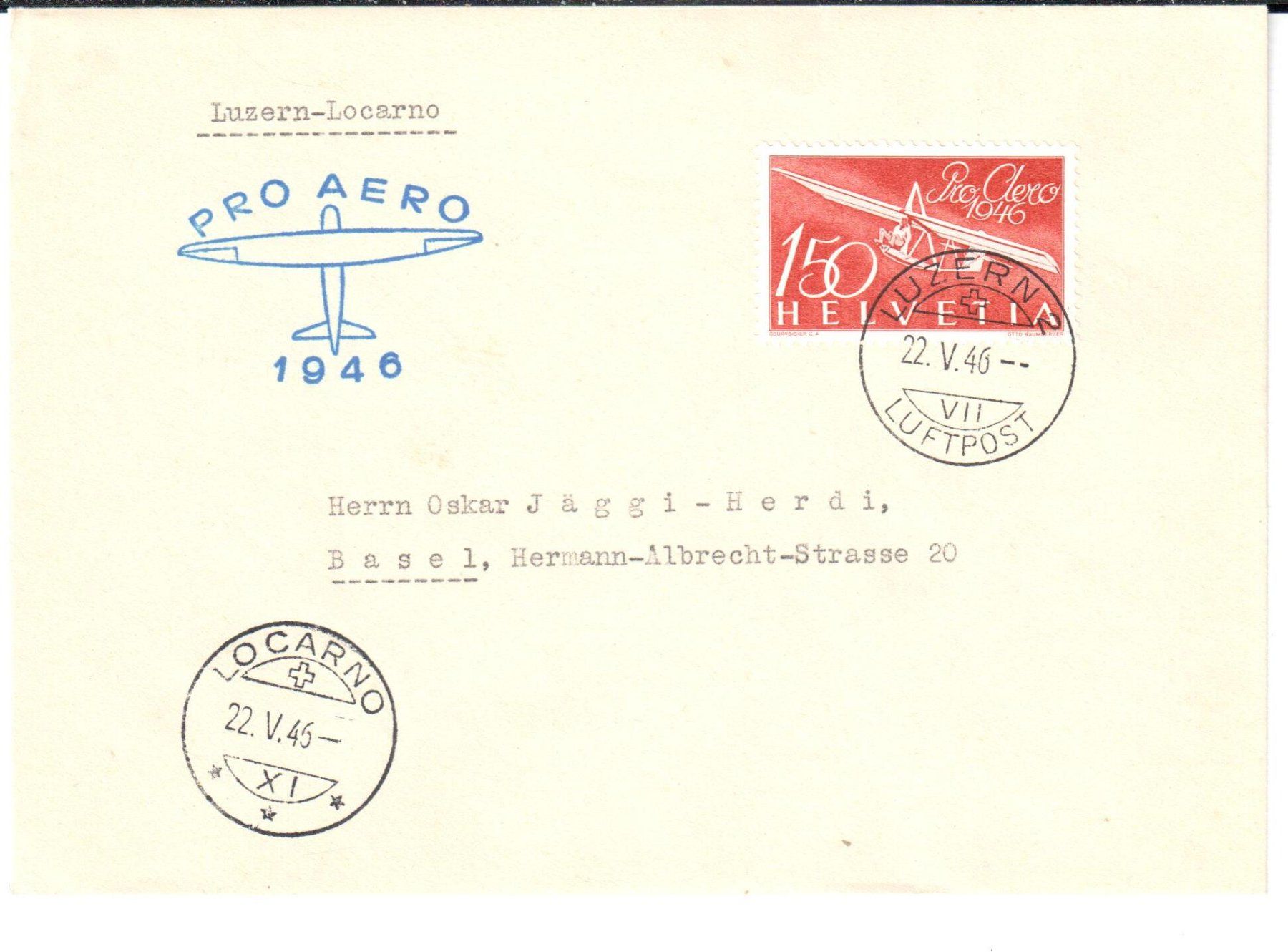 Alle Briefmarken: LOT PRO AERO 1946 – Gebraucht aus Glattfelden von Schmue23 3