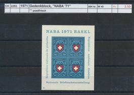 1971 Gedenkblock "NABA  - Basel", ** postfrisch