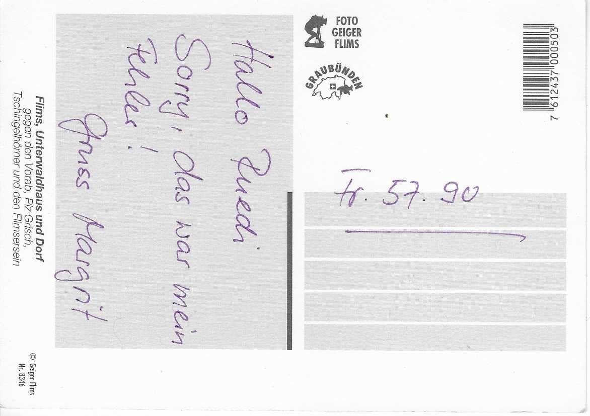 Cartes postales: Flims, Unterwaldhaus und Dorf – D'occasion à Flims - Dorf par Stagediver 1
