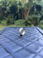 Ring goldfarben auf Edelstahl 19mm gestreift Modering