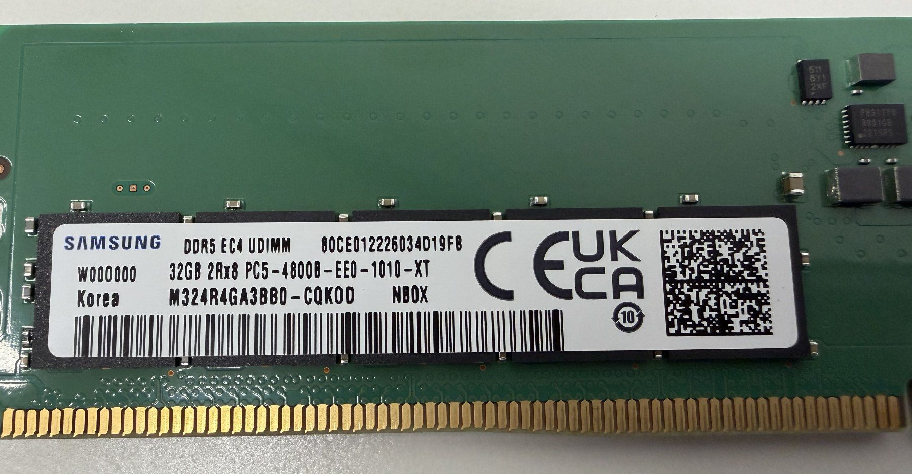 Samsung Mémoires / RAM: Samsung DDR5-4800 UDIMM 32GB ECC - M324R4GA3BB0-CQK – D'occasion à Salavaux par cqdx 1