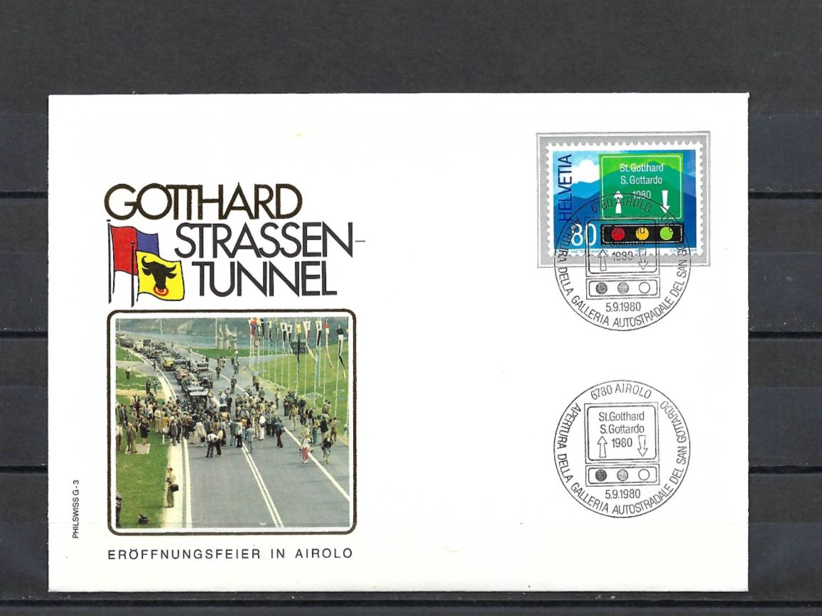 Buste & buste per spedizione: 3 Briefe Eröffnungsfeier Gotthard Strassentunnel – Nuovo (secondo la descrizione) da Bronschhofen venduto da Imsr 1
