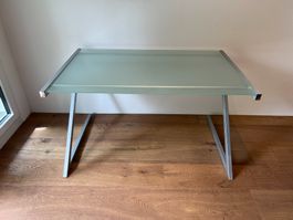 Design-Schreibtisch Glas / Z-Gestell Metal (Modern)