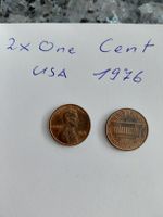 2x USA One Cent Münzen von 1976 - Selten!