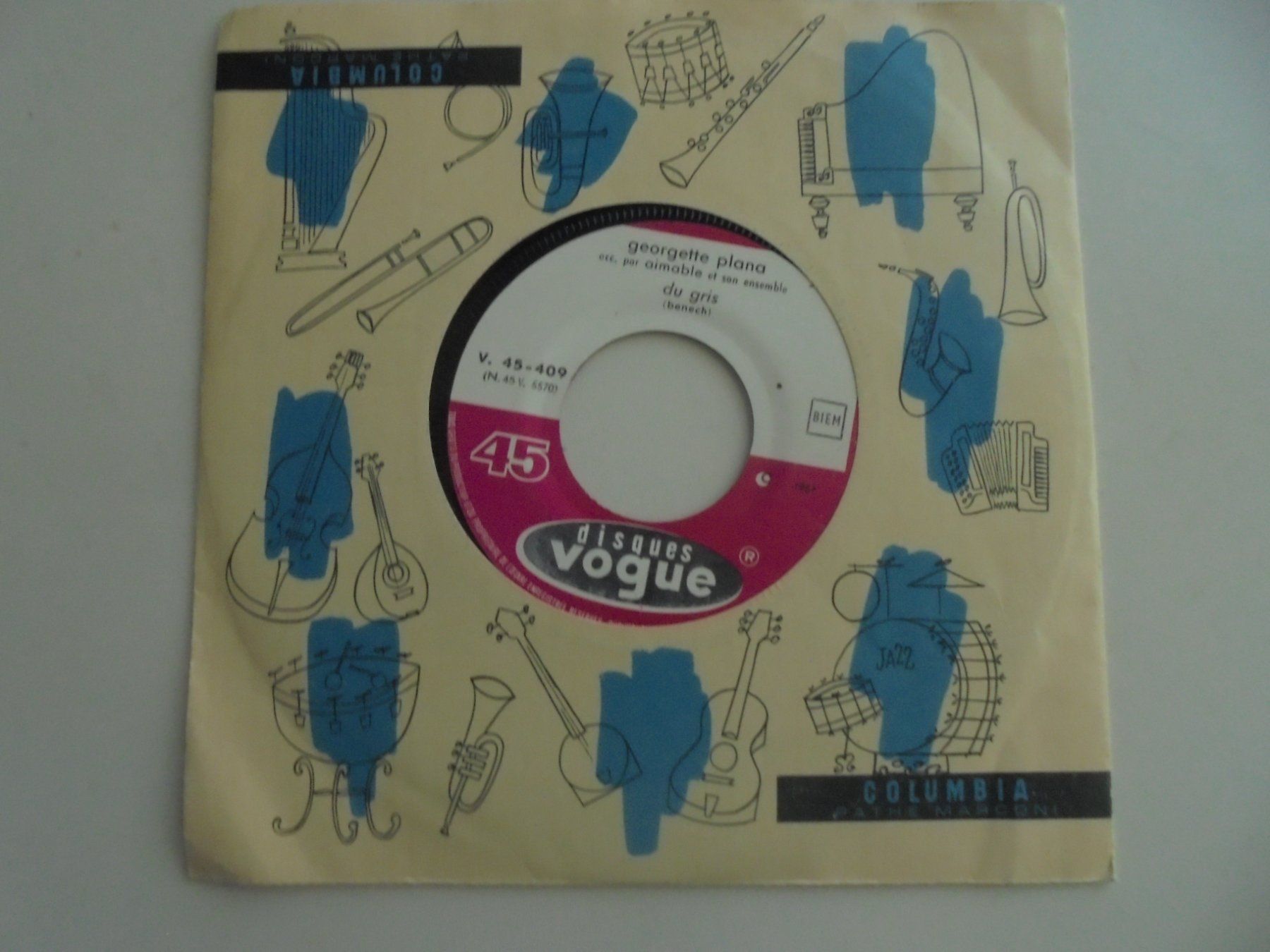 Dischi in vinile: Georgette Plana " Du Gris / La java Bleue " 45t . VG+ – Usato da Crissier venduto da Promopost