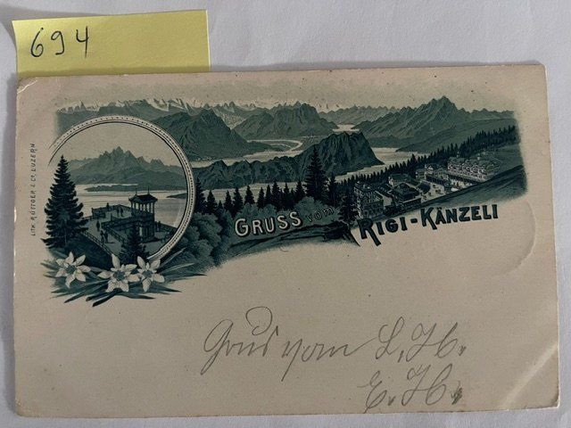 Cartoline postali: Gruss von Rigi-Känzeli, 1901 – Usato da Niederwil AG venduto da dahu75