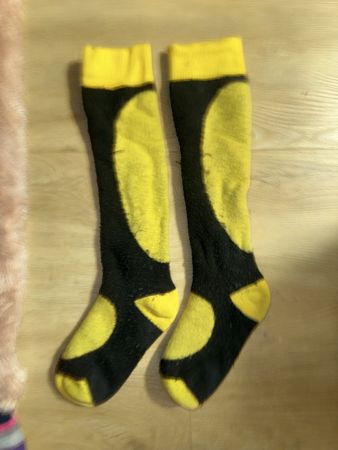 Rhoner Skisocken, Schwarz/Gelb, Grösse 39-42, Winter