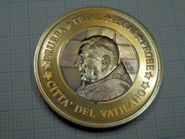 Vatikanstaat 2007, 1€ Probemünze übergross, Bimetall