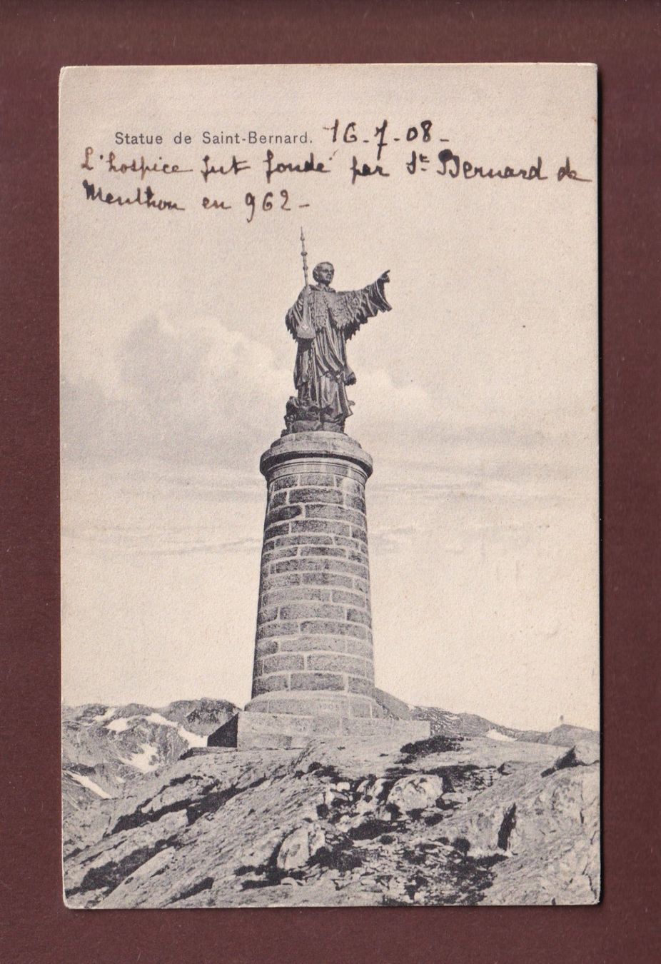 Ansichtskarten: Statue de SAINT-BERNARD – Gebraucht aus Pully von nicecards-shop