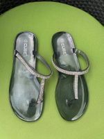 SUMMERTIME - stylische Flip-Flops mit Décor, rauchblau, 40