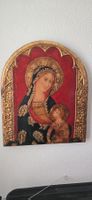 Religiöses Wandbild Maria mit Kind Goldrelief Gotik Stil ...