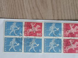 (808) 5x 5 Rappen Marke mit drei Strichen auf Lanze von 1960