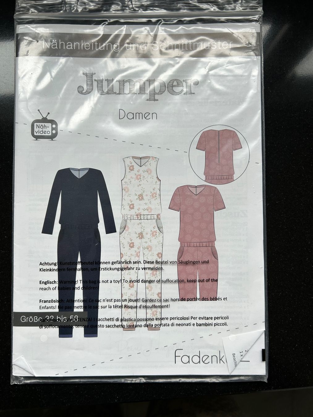 Cartamodelli: Fadenkäfer Jumper Damen Gr.32-58, Schnittmuster – Usato da Henggart venduto da Struppi021 1