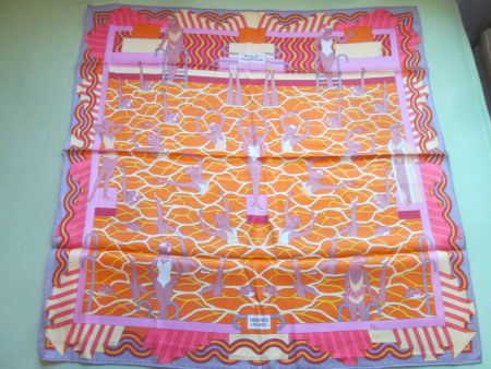Hermès-Schal, „Ballet Acquatique“, 100 % Seide, neu