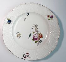 SUPPENTELLER*MEISSEN UM 1740*TELLER ALT OSIER MIT BLUMEN****