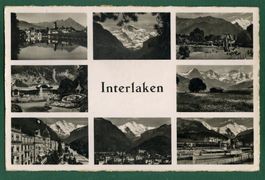 Interlaken, 8 Ansichten, gelaufen, ca. 1950