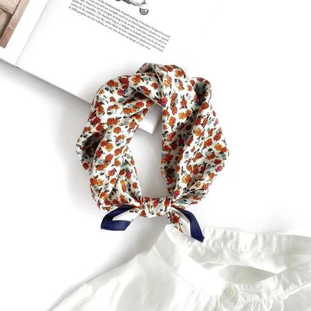 New 53cm 100% Silk Scarf, Halstuch, Vintage Rose Floral
