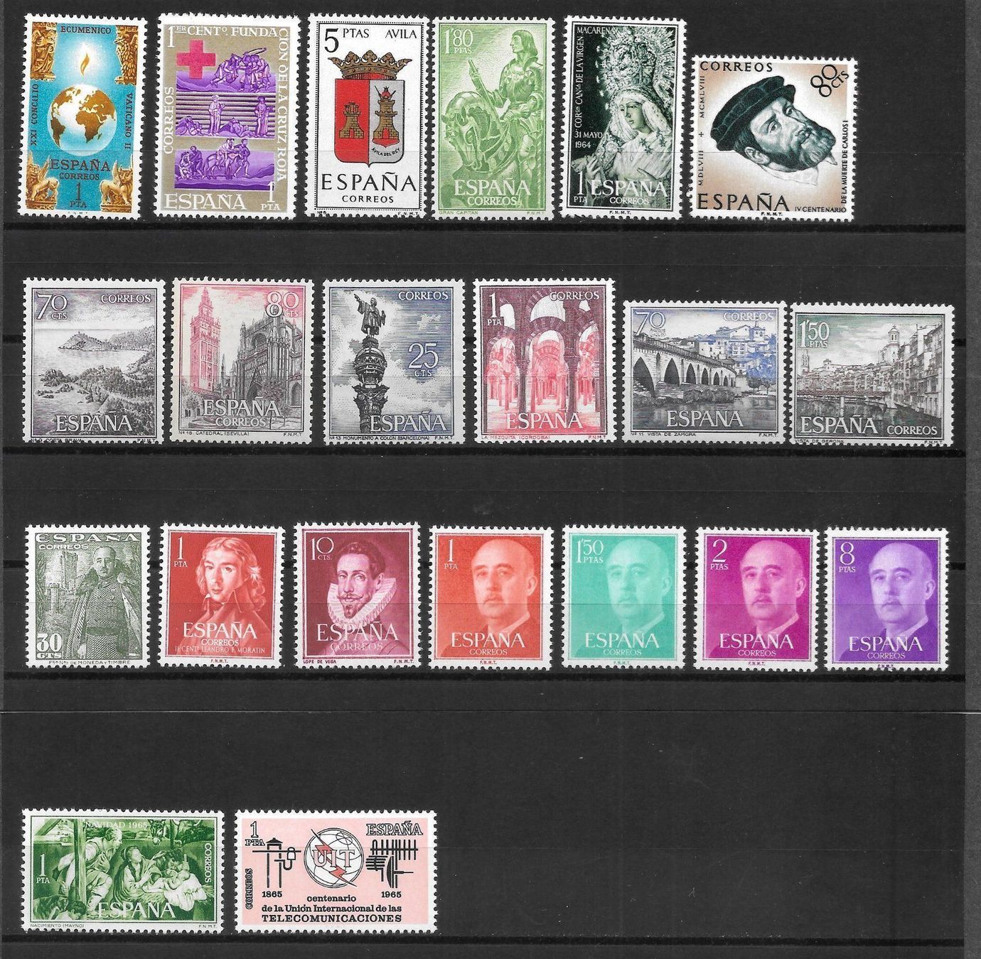 Alle Briefmarken: Spanien 21 verschiedene Werte ** – Neu (gemäss Beschreibung) aus Olten von clotaldi