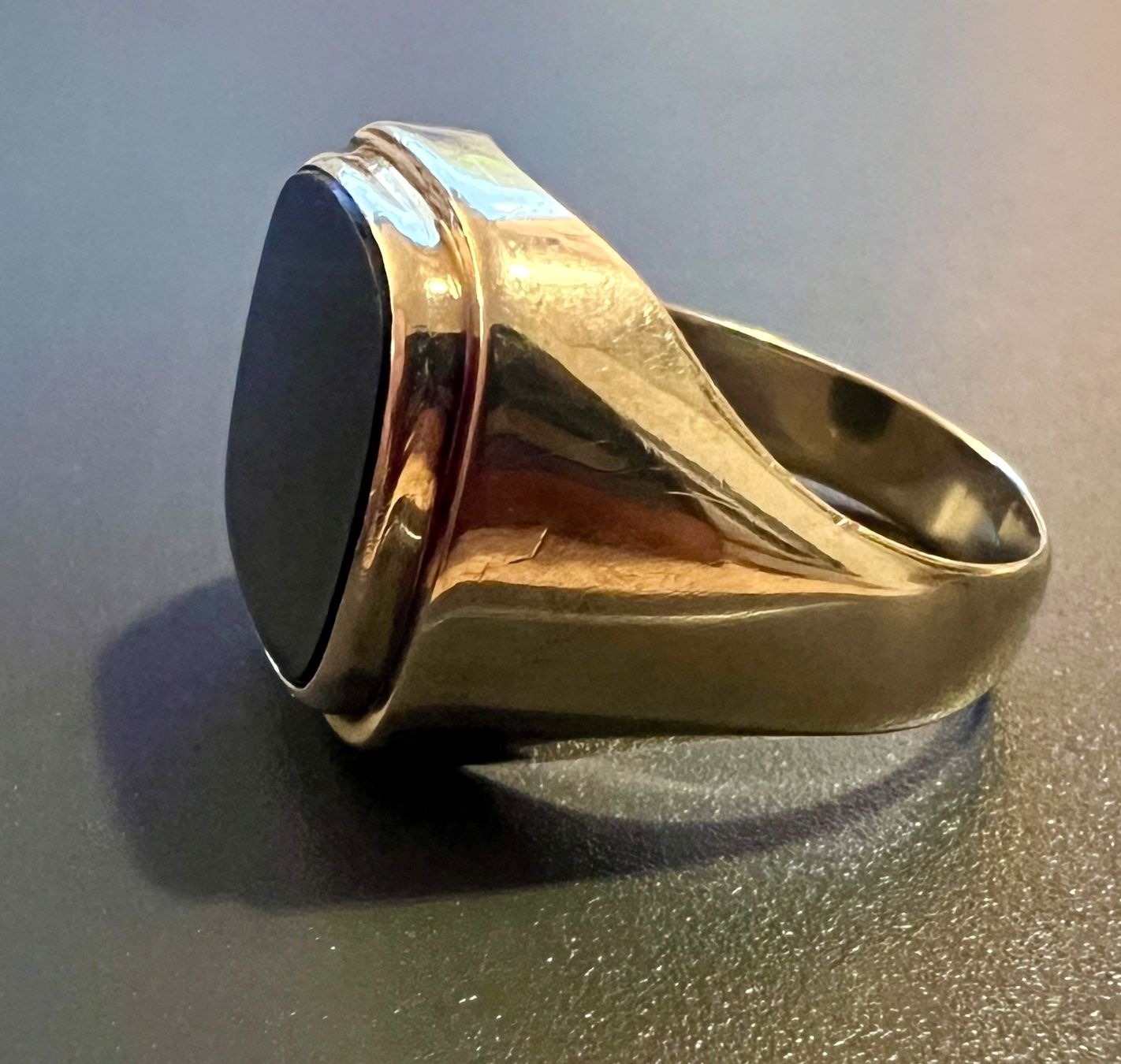 Anelli: Gold-Ring 14K mit Onyx – Usato da Chur venduto da Penting1935 3
