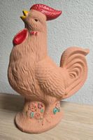 Tonfigur Hahn Gockel Keramik bemalt 30cm hoch Deko Figur