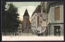 AK Ouchy, Strassenpartie mit Turm