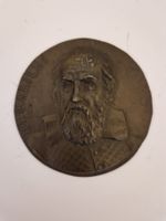 Antike Portraitplakette Bronze "G. Galilei"