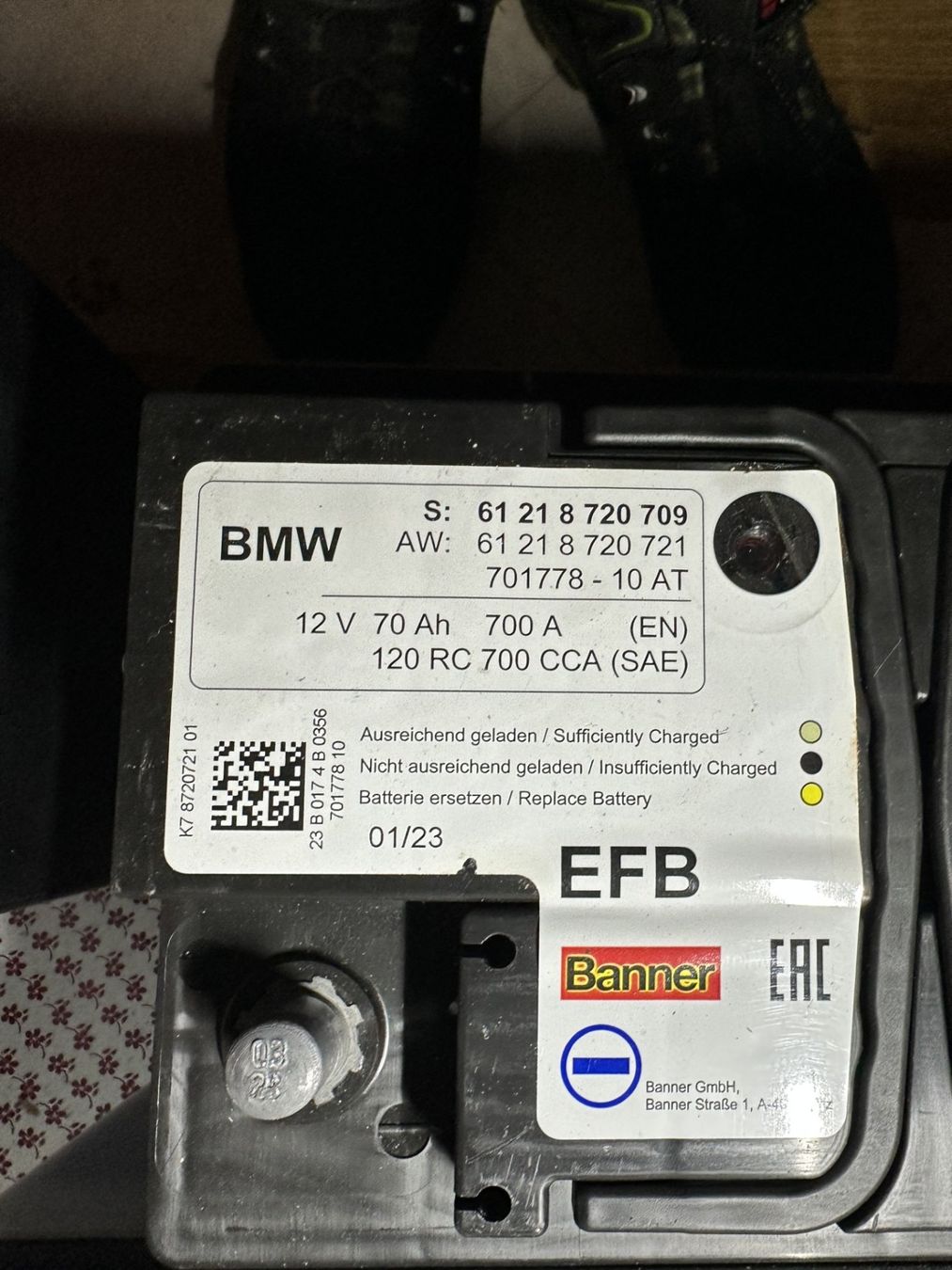 BMW Batterie: Original BMW EFB-Batterie 70AH – Nuovo (secondo la descrizione) da Urdorf venduto da Bmwteile